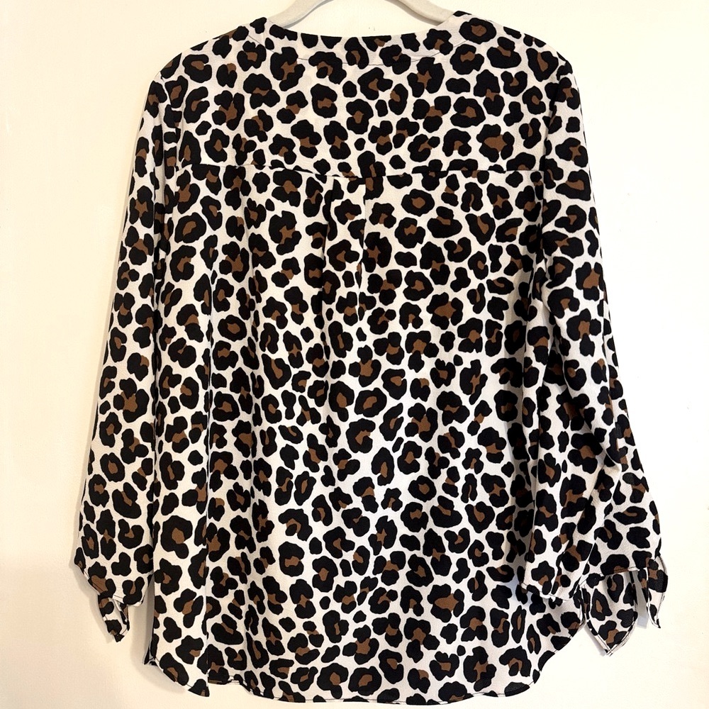 Michael Kors Leopard/Cheetah Print Blouse - Black and Brown - Picture 2 of 4
